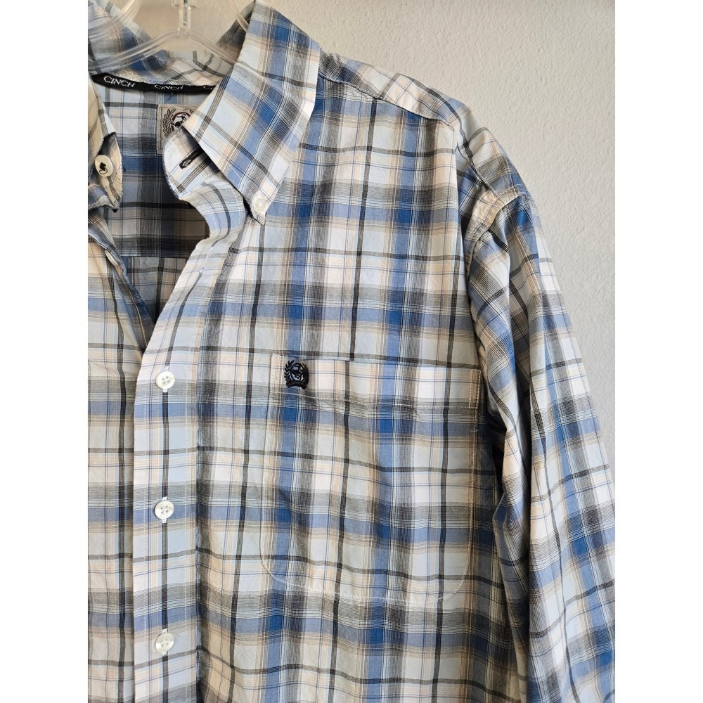 Cinch Plaid Western Long Sleeve Button Down Shirt Medium